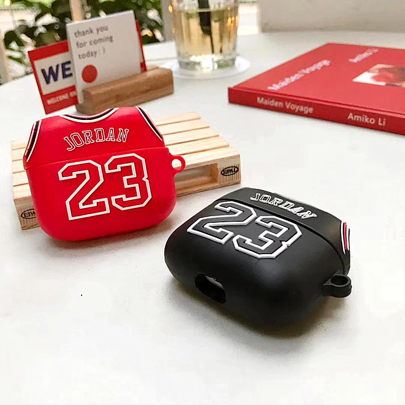 

New 3D Jordan 23 Jerseys Silicone Soft Bluetooth Wireless Earphone Case For Apple AirPods pro 3 for AirPods 1 2 cover