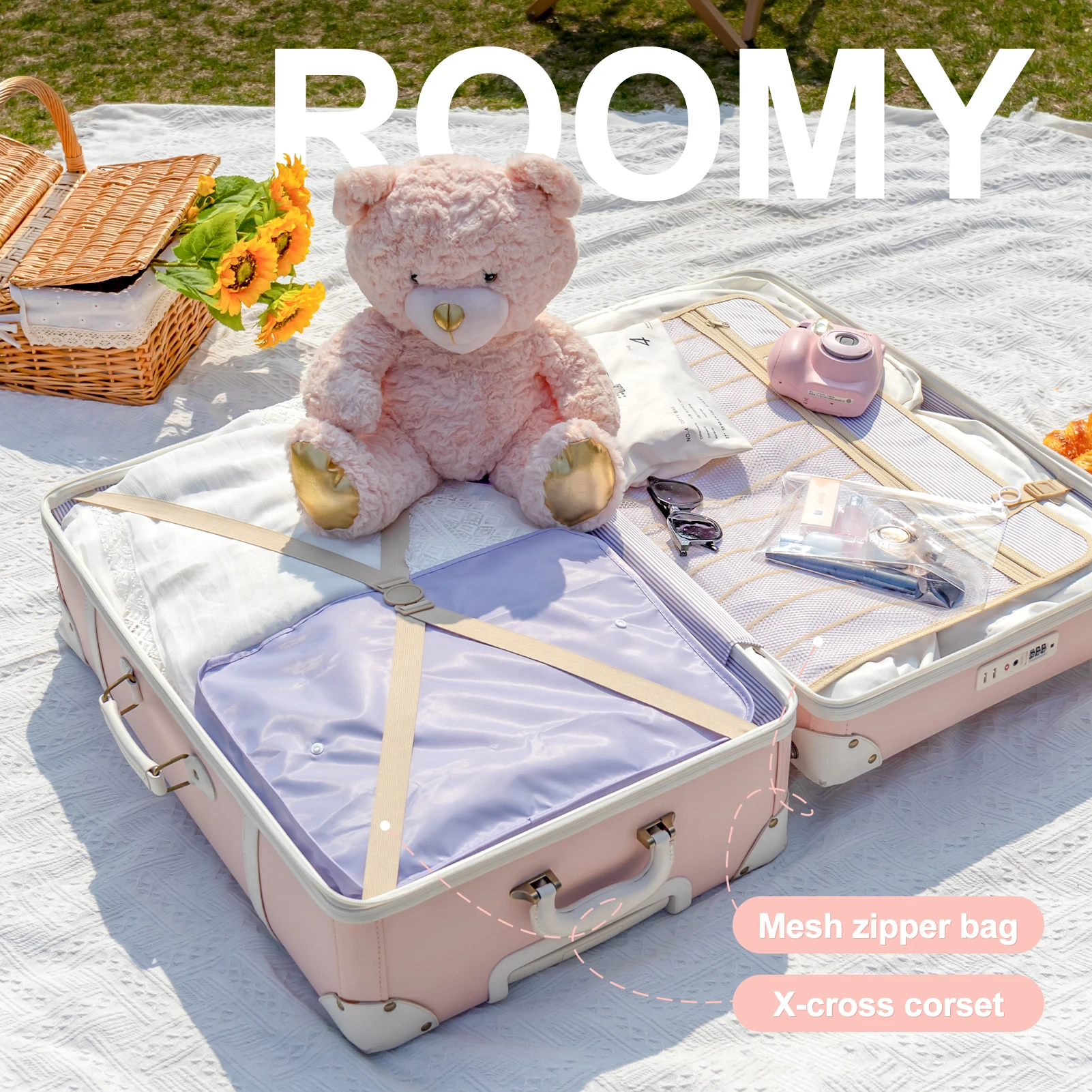 Винтажные наборы багажа из 4 предметов чемодан большой вместимости на колесах