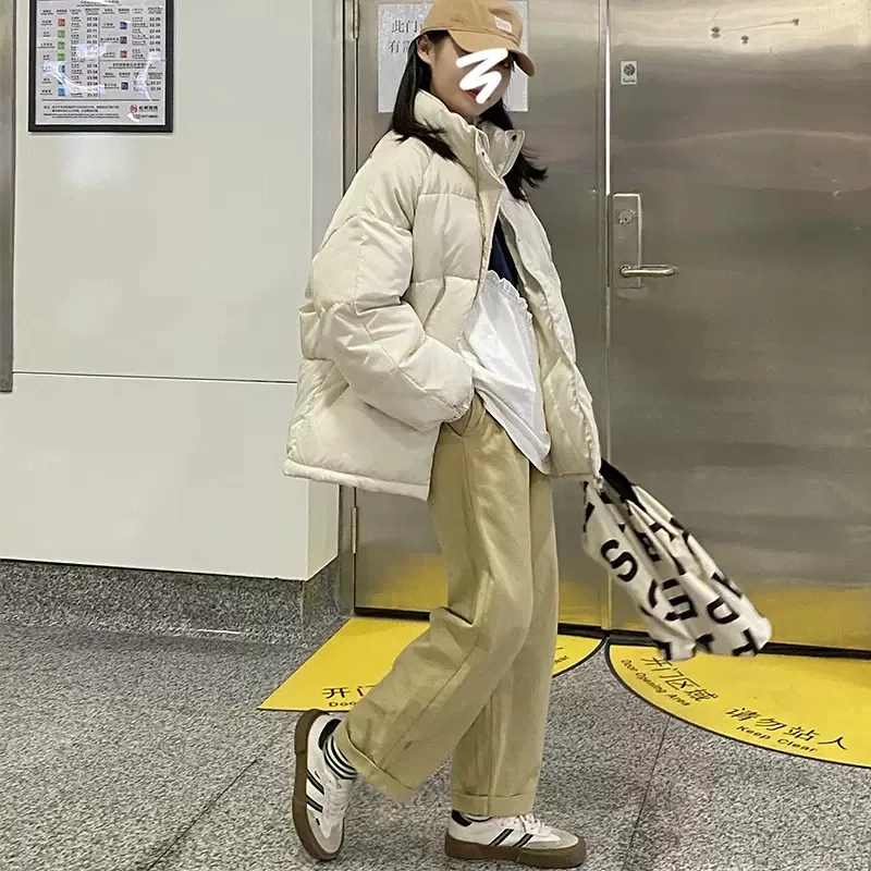 Actual Cotton Clothes Cotton Clothes Female Small Person Cotton Jacket 2022 New Short Student Bread Clothes Winter Jacket