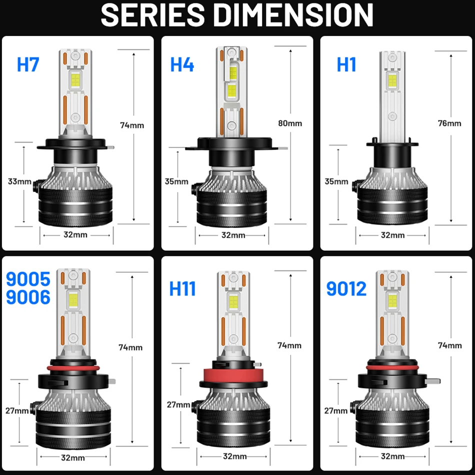 Светодиодные Автомобильные фары H7 Canbus H4 60000LM 9005 9006 HB4 HB3 9012 HIR2 H8 H9 3570 CSP чрезвычайно