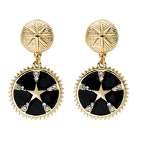 wild free vintage statement round coin dangle earrings moon star crystal earrings for women party jewelry