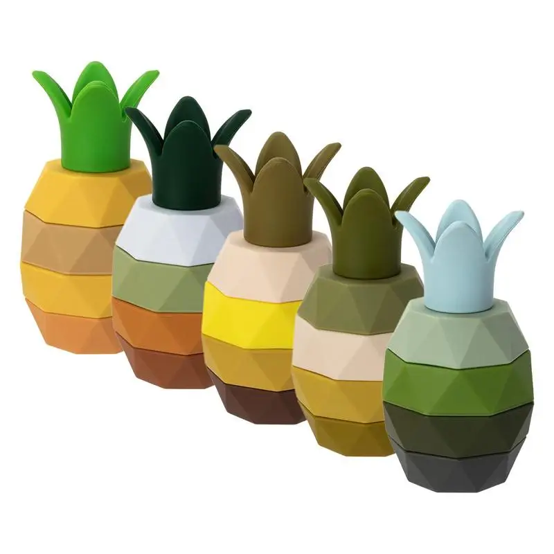 

Силиконовые игрушки-ананасы для прорезывания зубов, игрушки для детей, милые прорезыватели, развивающие игрушки, игрушка-башня для детей, малыши