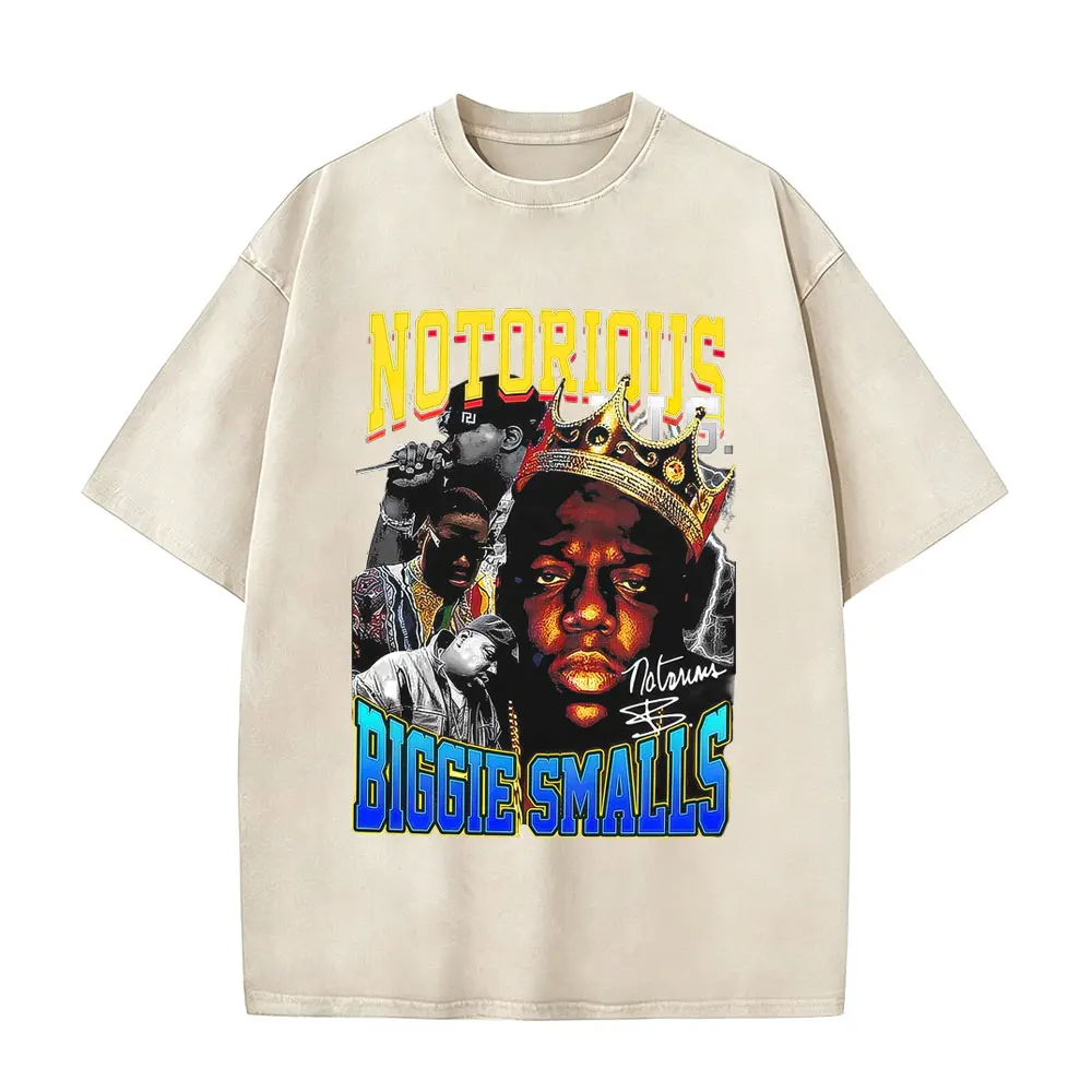 Винтажная футболка с принтом The Notorious B.I.G. (Бигги Смаллс) в стиле хип-хоп, оверсайз, с коротким рукавом, для мужчин и женщин (art.: 3920da47e9687) - 3920da47e9687