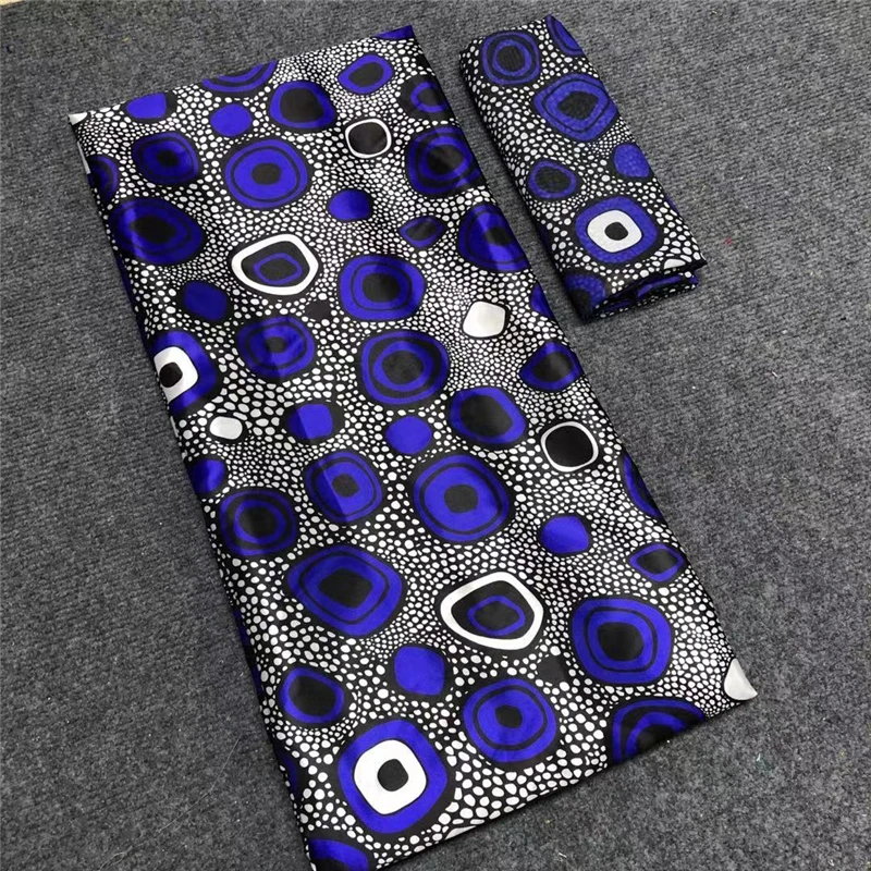 

Новая шелковая ткань, африканская Экологически чистая шелковая атласная ткань с шифоновым комплектом для женского платья 4 + 2 ярда