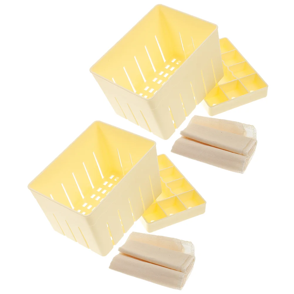 

2 Sets Vegan Cheese Tofu Mold Household Tools Tofu Press Mould Raclette Paneer Press Tofu Machine Homemade Tofu Stamper