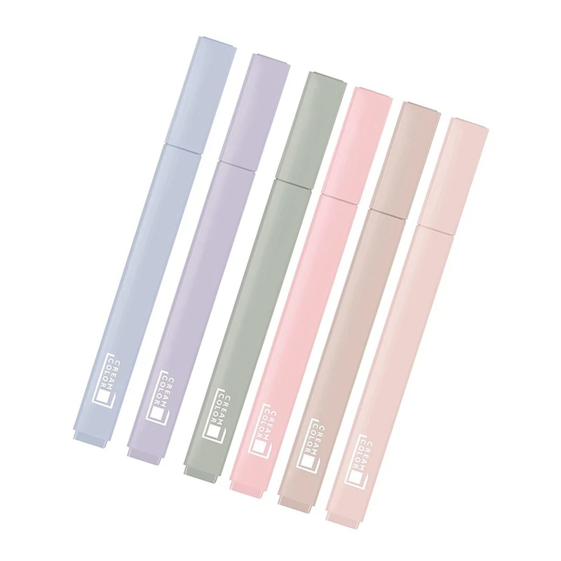 

6Pcs/Set Cute Highlighter Stationery Color Marker School Supplies Student Marker Textbook Highlighter