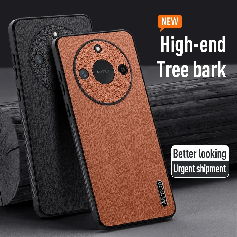 Кожаный чехол для Huawei Honor X60 Pro X 60 силиконовый защитный с рисунком дерева жесткий