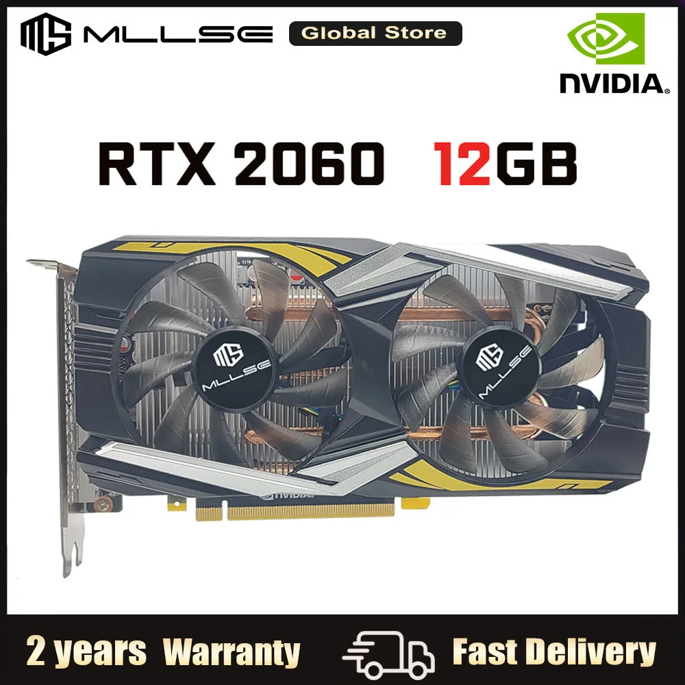 

MLLSE placa de video RTX2060 Graphics Card 12GB GDDR6 192bit 8 Pin PCI Express 3.0 x 16 GPU rtx 2060 Video Card Desktop Gaming