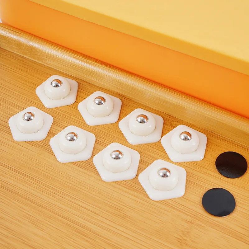 

4pcs/set Punch-free Sticky Type Universal Wheel Trash Can Storage Box Bottom Rollers Storage Shelf Paste Pulley Universal Roller