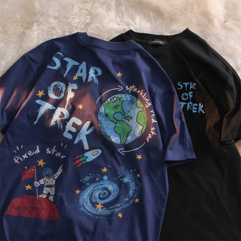 

Star of Trek Cartoon Print Fashion T-shirts Girl High Quality Soft Graphic T Shirts Summer Women Tees Streetwear Loose Femme