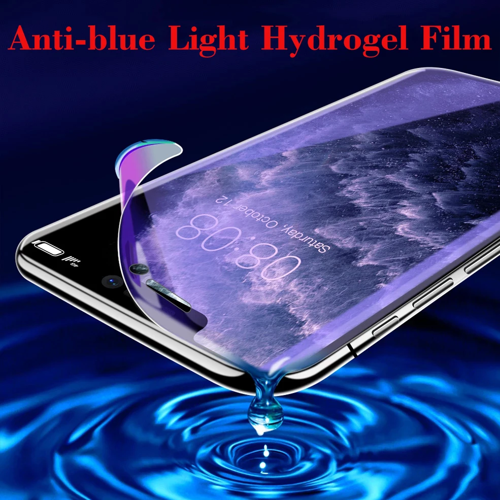 50Pcs Anti Blue Light Hydrogel Film Matte Screen Protector For iPhone 11 12 13 14 Pro Max  X XR XS MAX Protective Soft No Glass