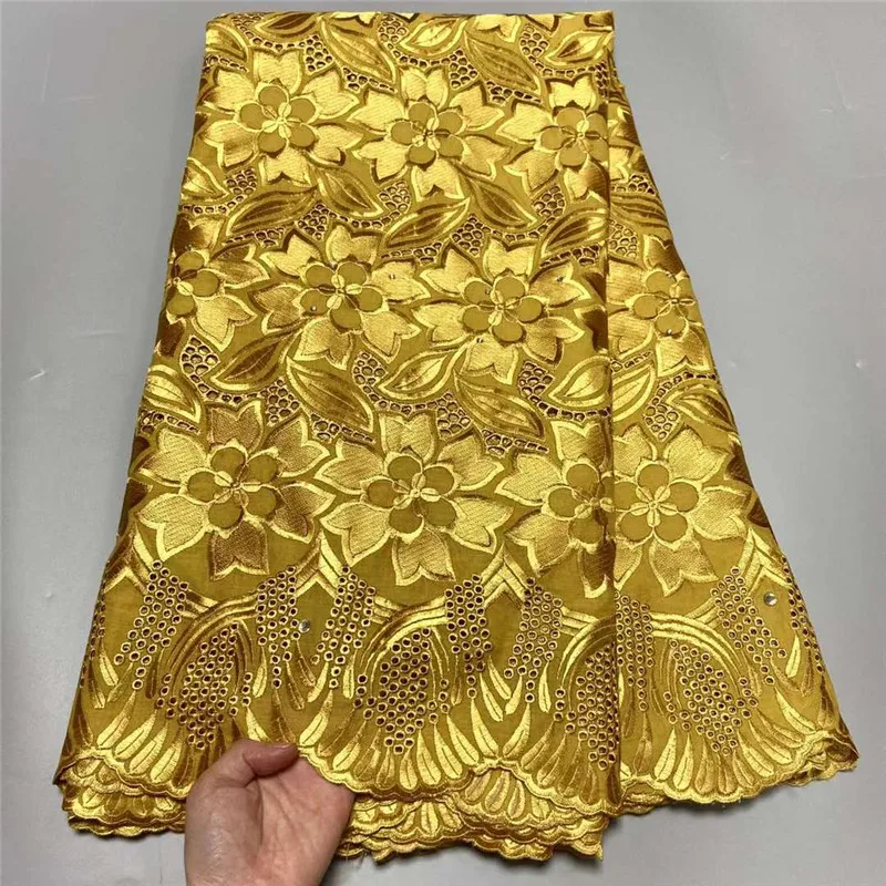

5 yard Swiss lace fabric latest Dry lace embroidery African 100% cotton fabrics Swiss voile lace popular Dubai style 7L011703