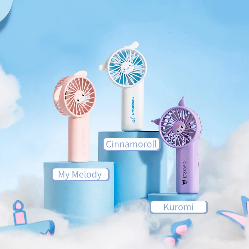 

Мультяшный вентилятор Kuromi Sanrio Kawaii аниме Cinnamoroll Mymelody летний портативный Usb Перезаряжаемый вентилятор Милый милый подарок на день рождения