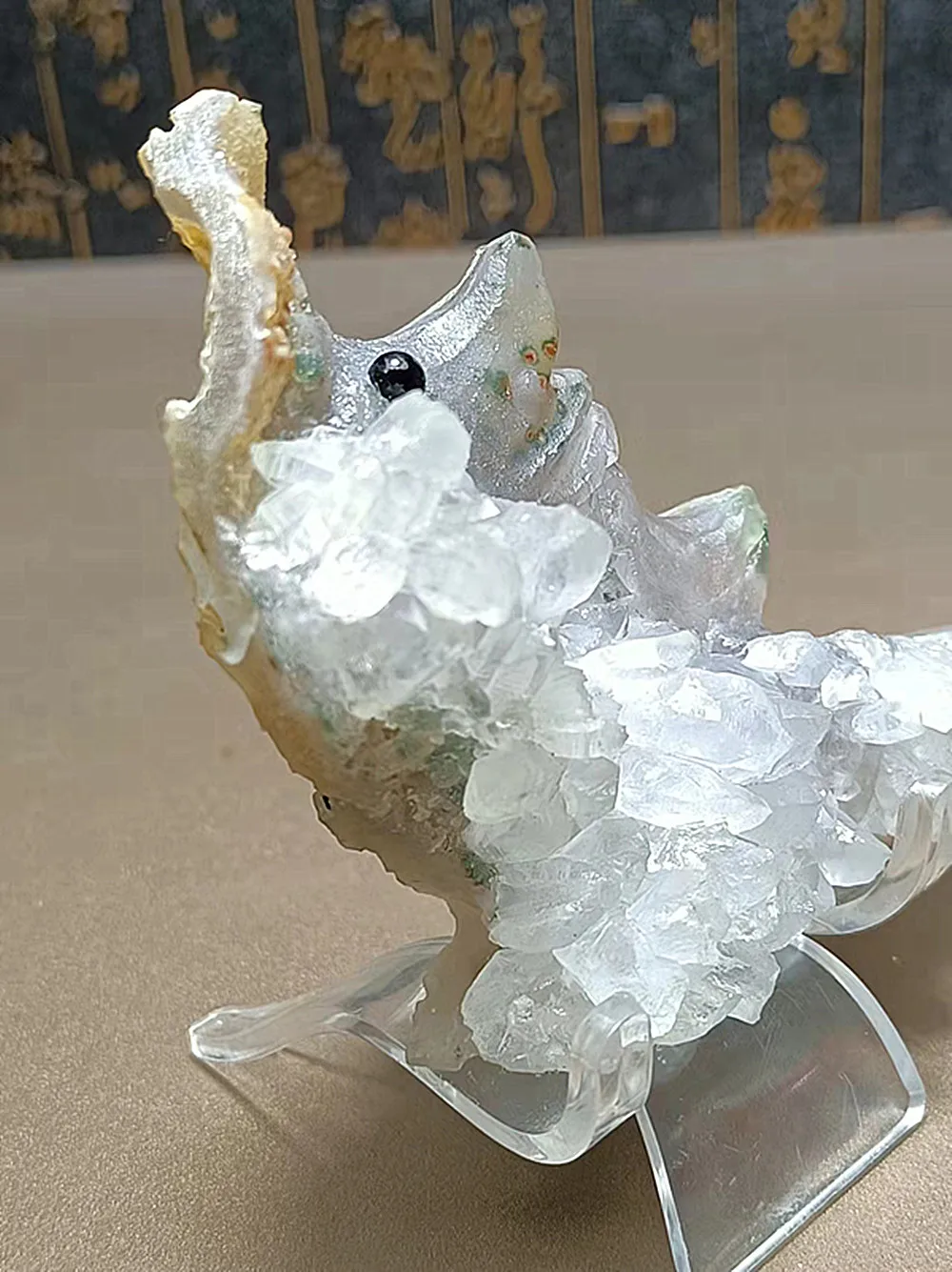 

Натуральный кварцевый кристалл энергия Агат Нижний Кристалл кластер скульптура луна улыбающееся лицо нимики украшение для дома +++ отправи...