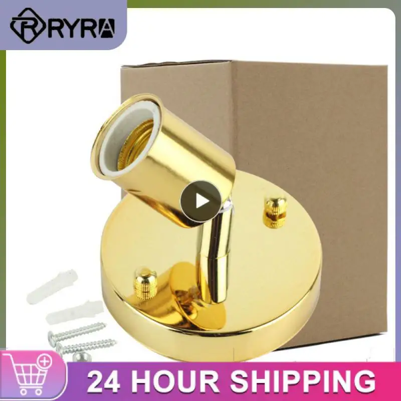 

E27 Lamp Holder Universal Brass Metal Antique 180 Degrees Turn Light Socket Base Ceramic Lamp Head Accessories