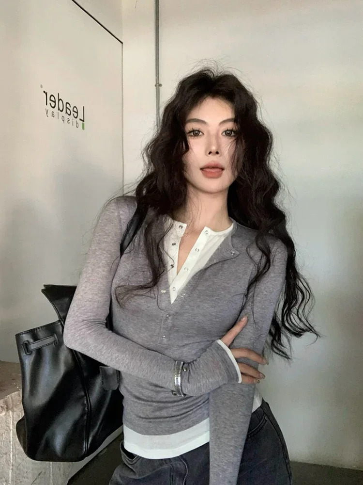 Корейская серия дизайнерская рубашка из двух предметов с длинными рукавами