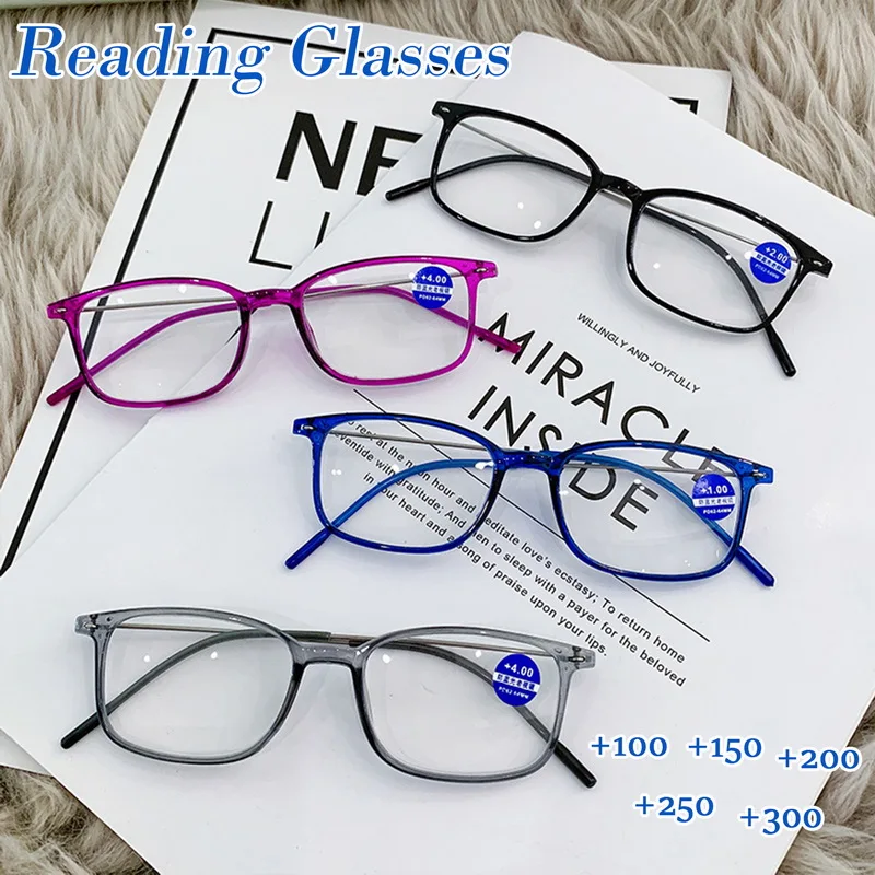 

Anti-Blue Light Reading Glasses Full Frame Glasses Men Women Radiation Protection Presbyopia Hyperopia Square Optical Computer