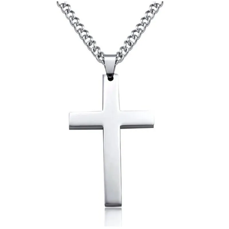 

Simple Single Necklace Pendant Jewelry Christian Chain Cross Necklace