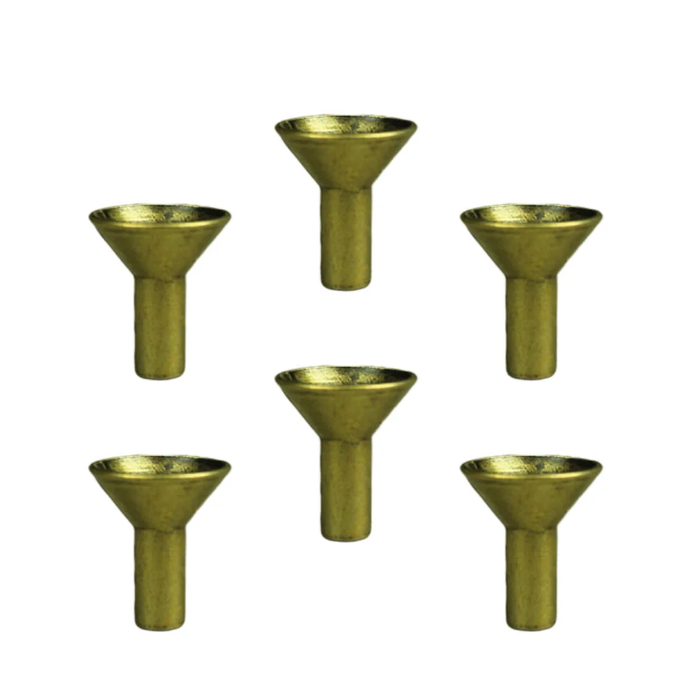 

6 Pcs Tapered Candlestick Holders Backflow Furnace Wooden Tray Metal Brackets Burner Jewelry Accessories Cone Copper