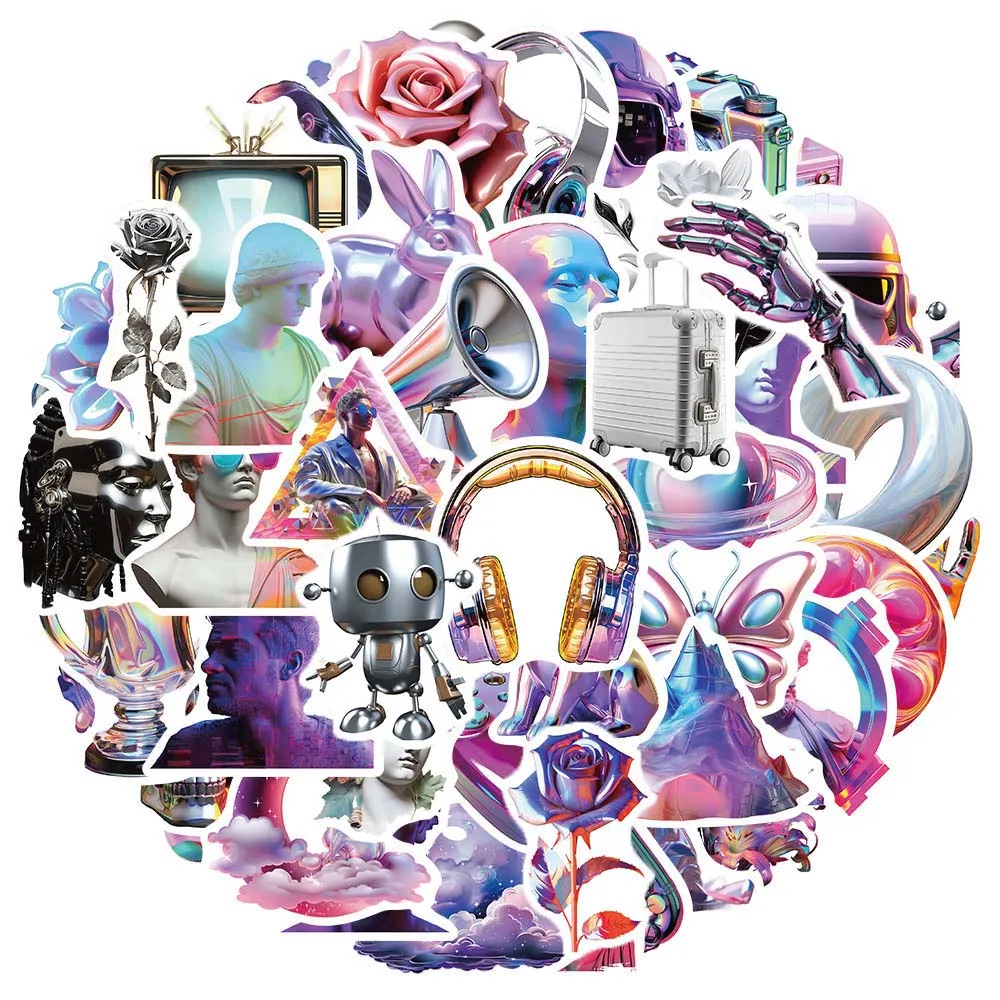 

10/50Pcs Cartoon Steampunk Cool Aesthetic Varied Stickers Pack for Kids Scrapbooking Travel Luggage Decoration Graffiti Decals