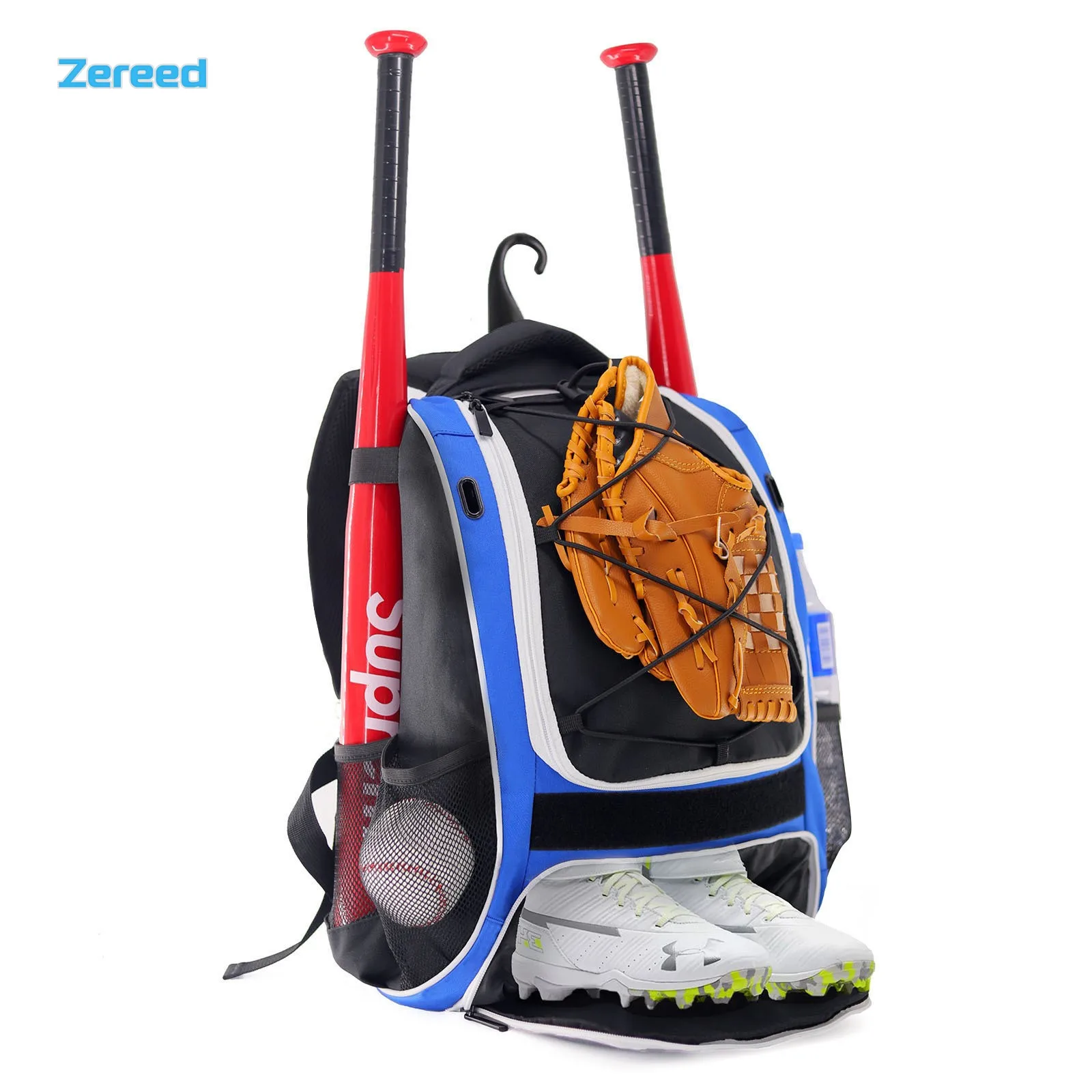 

Outdoor Baseball Softball Backpack With Separate Ball Holder Shoes Compartment For Youth Boys And Adult With Fence Hook Gym Bag