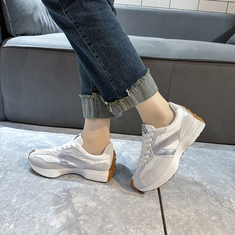 Кроссовки женские на платформе Повседневная дышащая обувь шнуровке уличные