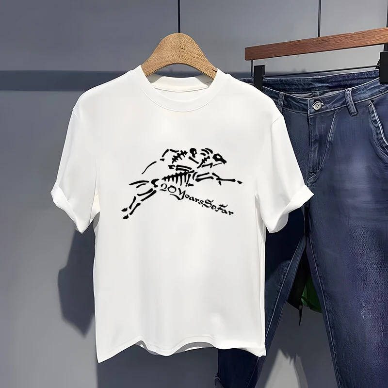 

2023 Quality Summer Korea Fashion T Shirt For Men Pure Cotton Y2k Clothing Harajuku Streetwear Loose Running Gym Men's Tops