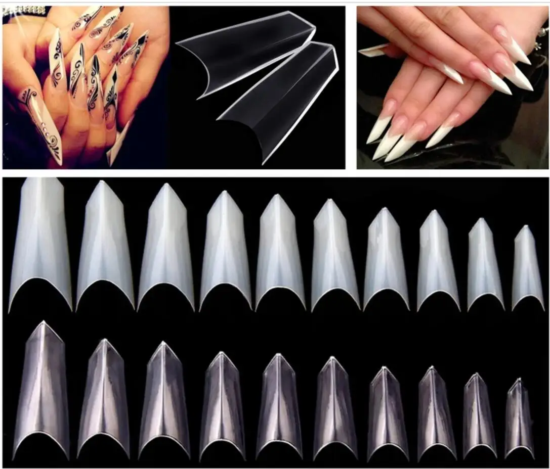 

500 pcs 10 size Curved Triangle Fake Nail,Clear Nails Tips,Press On Nails,False Nail,Glue On Nails,Nail Tips,half Cover Nail Tip