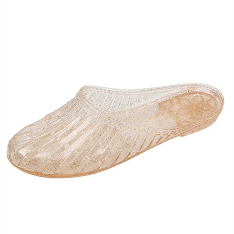 

Lady Cheap Promotion Slippers Closed Toe Shoes For Beach Outdoor Anti-Slip Footwear Transparent Zapatos Mujer Pink Yellow White