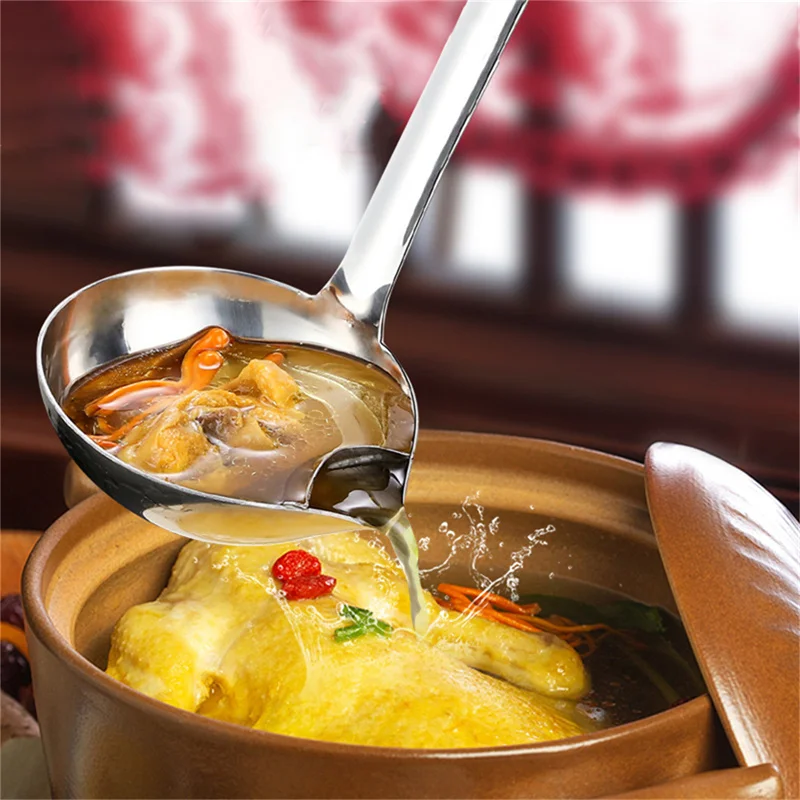 

Stainless Steel Filter Oil Spoon Oil Soup Separator Household Kitchen Cooking Filter Drain Oil Soup Oil Spoon Fat Separator