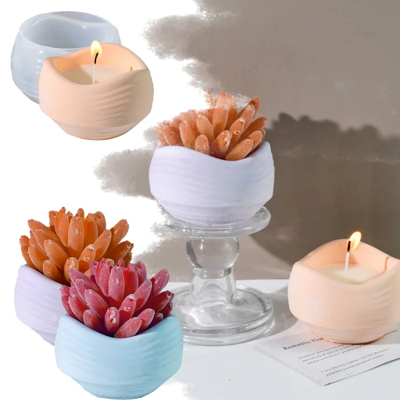 Волнообразная форма чашка для свечи силиконовые формы сделай сам гипсовый