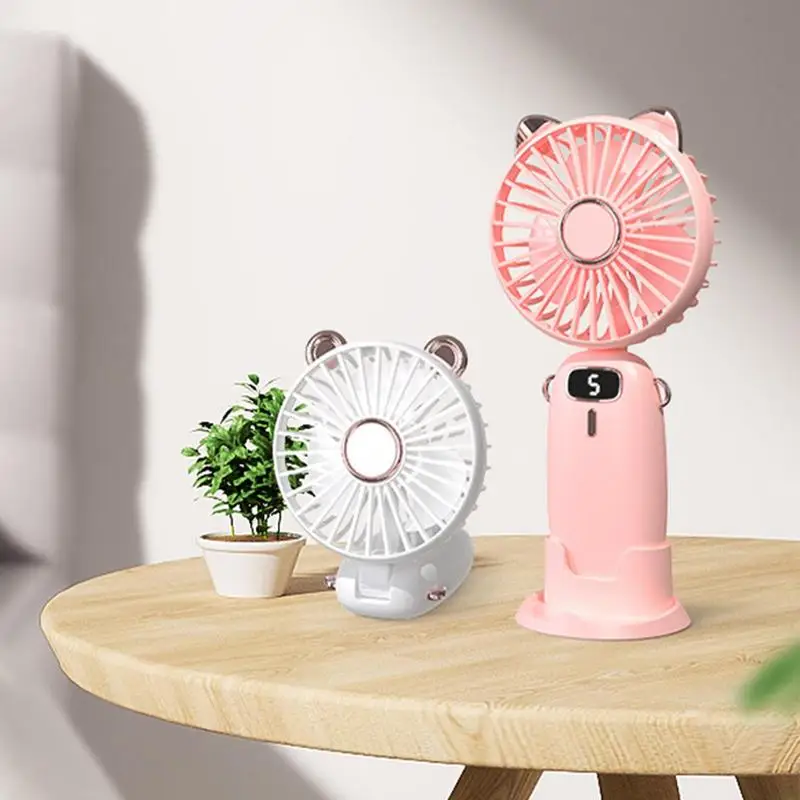 

Foldable Small Fan Pocket Handheld Mini USB Fan With Digital Display Portable Camping Fan USB Rechargeable Fan For Working