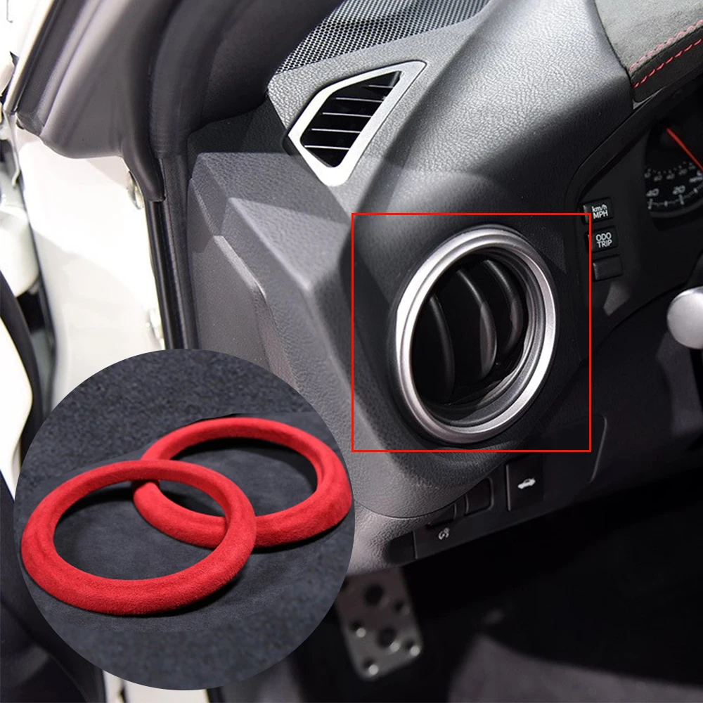 

2PCS Car Air Conditioning Outlet Frame Cover Sticker Abs Suede Decor Styling Auto Accessories For Subaru BRZ ZN6/ZC6 2013-2020