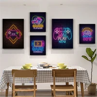 eat sleep game repeat neon good quality prints and posters for living room bar decoration vintage decorative painting