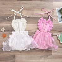 newborn rompers infant cute baby clothes 2020 spring and summer girls net yarn petal technology suspenders romper