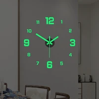 wall clock luminous 40cm16inch 3d diy frameless wall decorative clocks silent non ticking movement for home office decor