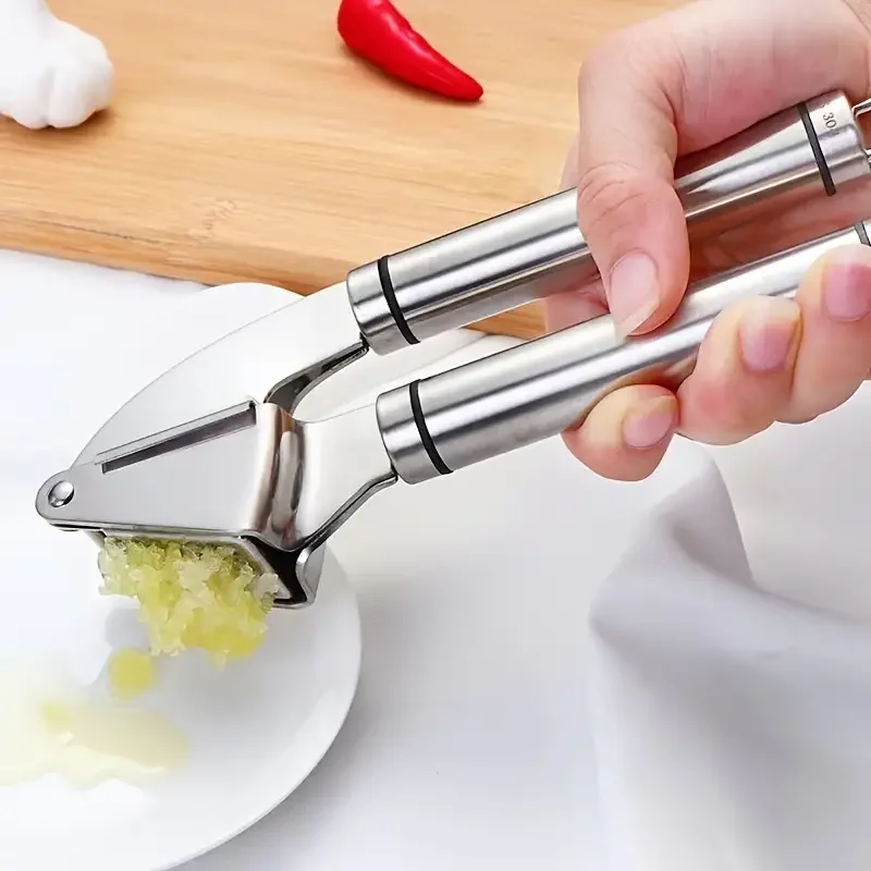 

HMTX 304 Stainless Steel Garlic Press Manual Garlic Clamp Kitchen Garlic Masher