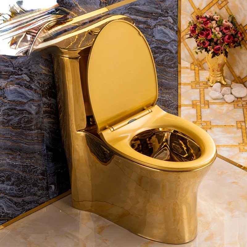 Золотистый унитаз Европейский семейный цвет Tuhao Золотой роскошный бесшумный с