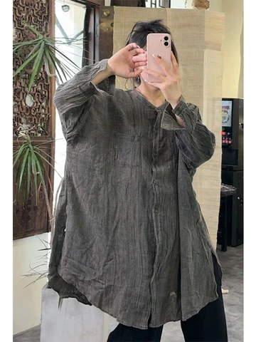 Amax LuluE 2026 женские хлопковые льняные топы