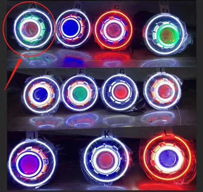 

led headlights of 7 inches for jeep wrangler JK starry led lights with demon's eye and angel halo
