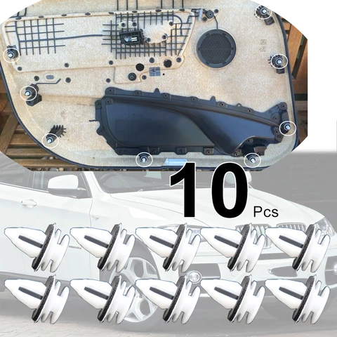 10 шт. для BMW X6 E71 E72 2008 2009 2010 2011 2012 2013 2014 панель дверной карты лицевая подкладка зажимы заклепки зажим аксессуары