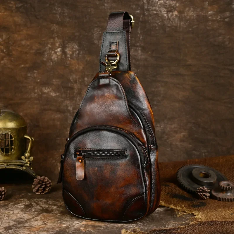 Рисунок 3 - Винтажная Мужская нагрудная сумка из натуральной кожи