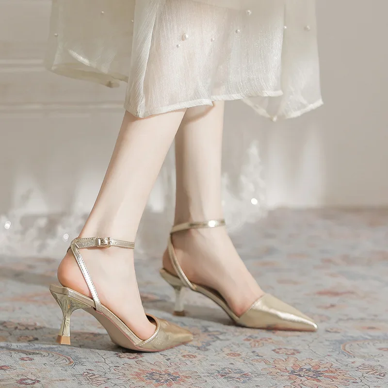 Потрясающие туфли на высоком каблуке в сказочном стиле летняя новая приталенная