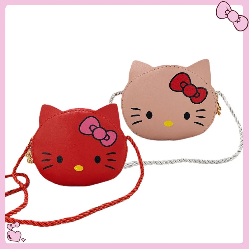 

Kawaii Sanrio My Melody Hello Kitty мультяшная сумка для хранения через плечо, детская мини-сумка, кошелек для монет, сумка-мессенджер для девочек, подарки