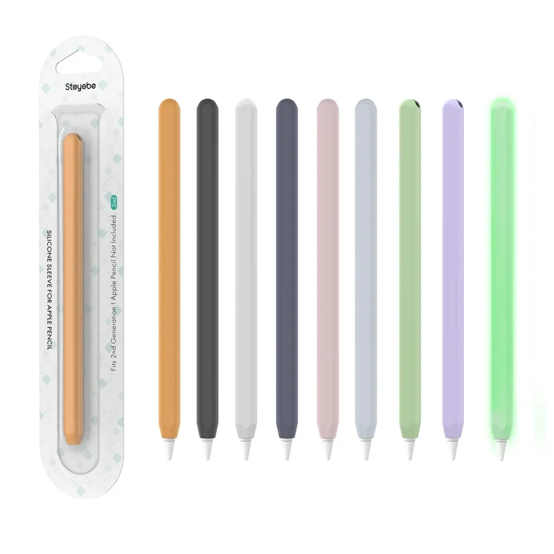 

Защитный чехол для карандаша, цветной чехол для Apple Pencil 2, силиконовый нескользящий чехол для сенсорной ручки 2-го поколения Apple