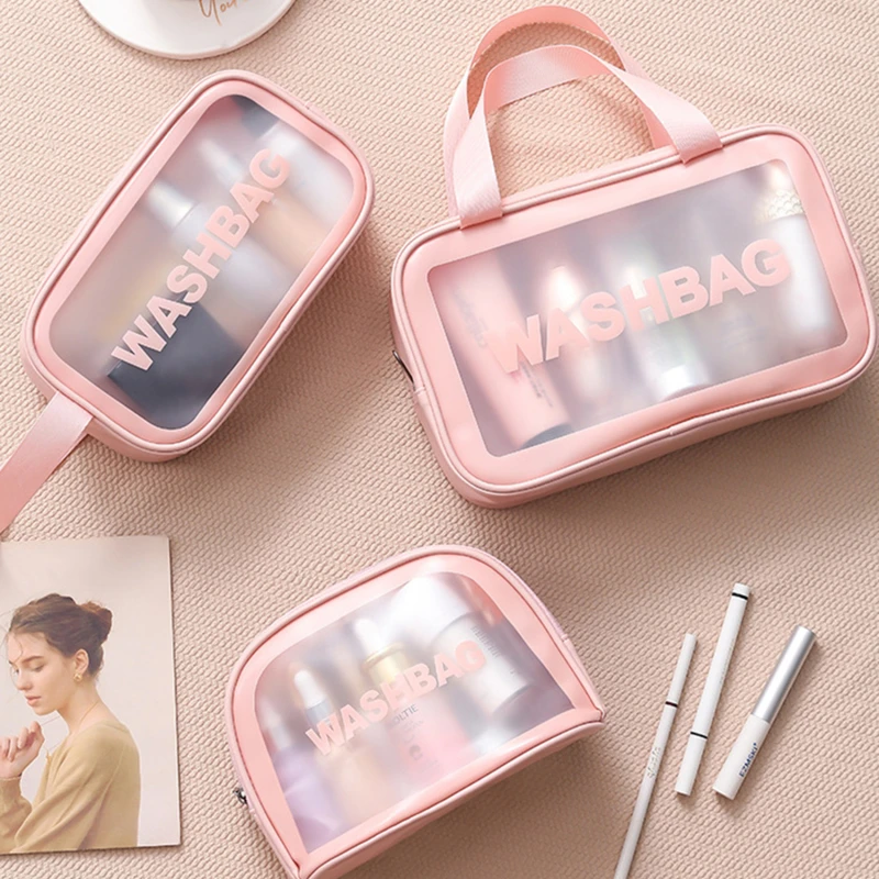 

Portable Travel Wash Bag Female Transparent Waterproof Makeup Storage Pouch Large Capacity Cosmetic Organizer Beauty Women Case