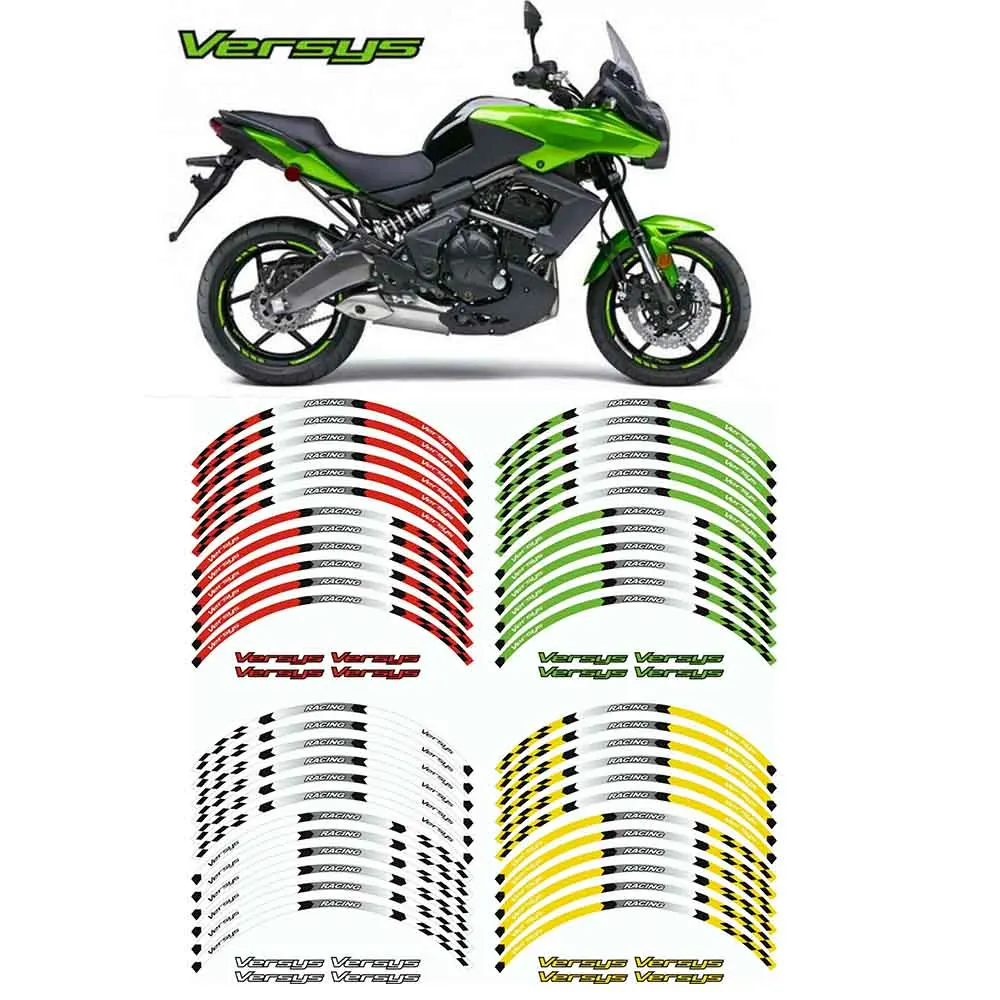 

For KAWASAKI Versys-X 300 2017-2022 Versys 650 2017-2022 Versys 1000 2015-2022 17" Rim Stripes Wheel Tape Sticker Decals