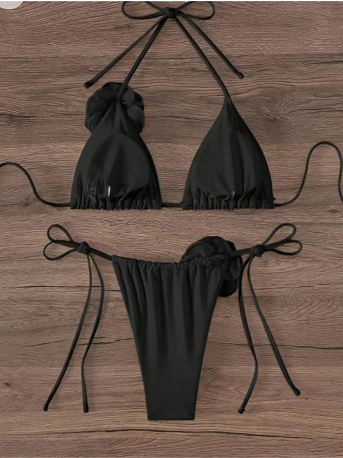 Сексуальное бикини на бретельках с 3D цветами Размеры S-XL женский купальник