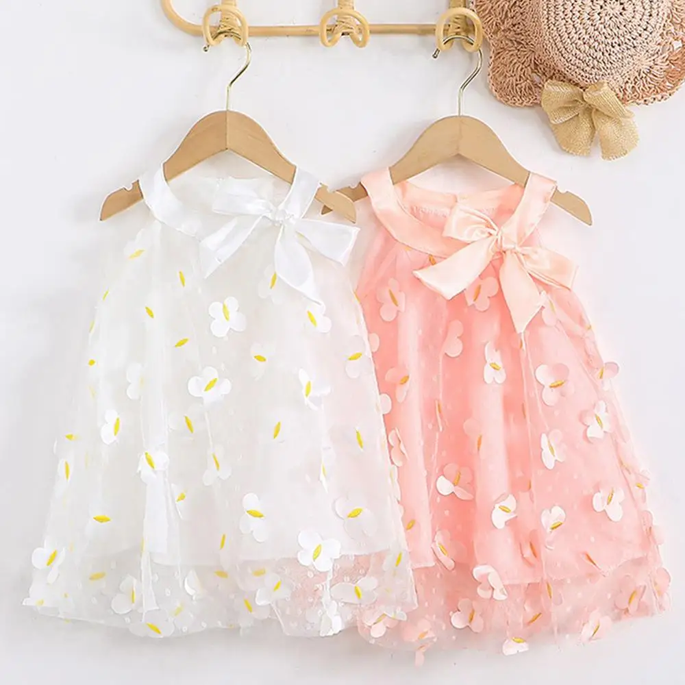 Toddler Baby Girls Layered Fly Sleeve Tutu Dress 3D Butterfly Party Tulle Tunic Dresses