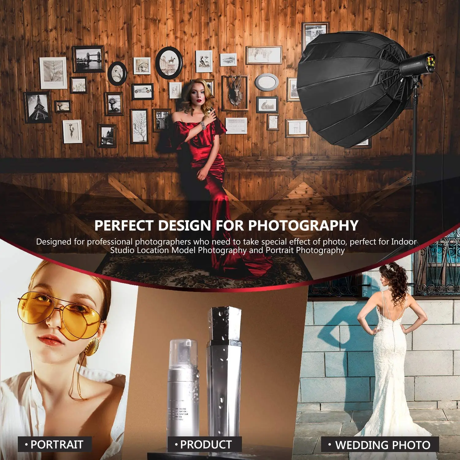 Neewer Flash Strobe Professional Studio 400 Вт GN60 5600 K с лампочкой модели Bravo и структурой из